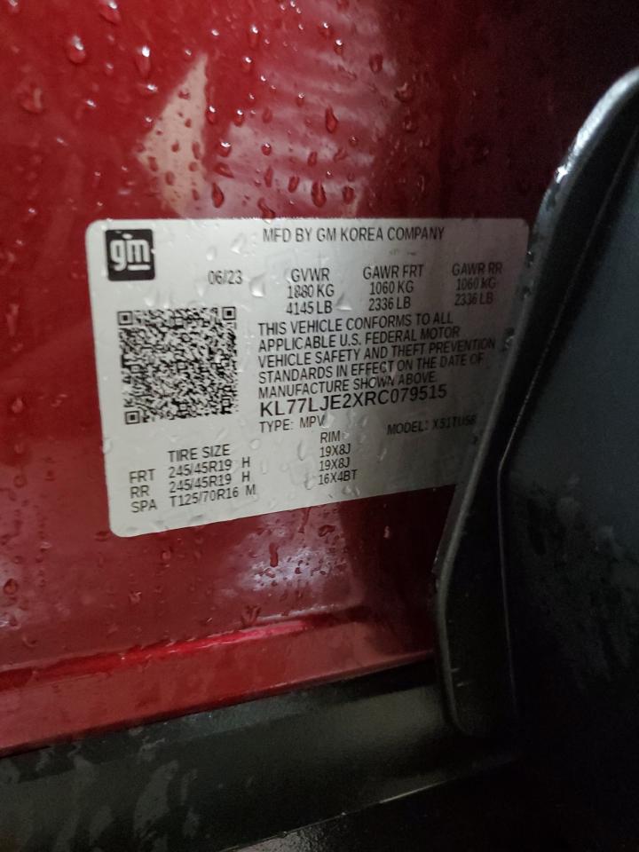 2024 Chevrolet Trax 2Rs VIN: KL77LJE2XRC079515 Lot: 84928195