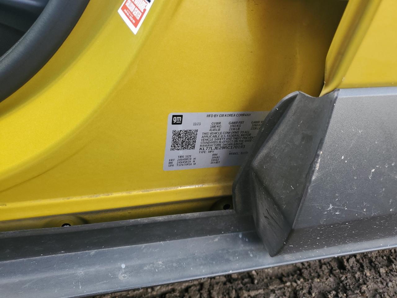 2024 Chevrolet Trax 2Rs VIN: KL77LJE29RC170193 Lot: 85749135