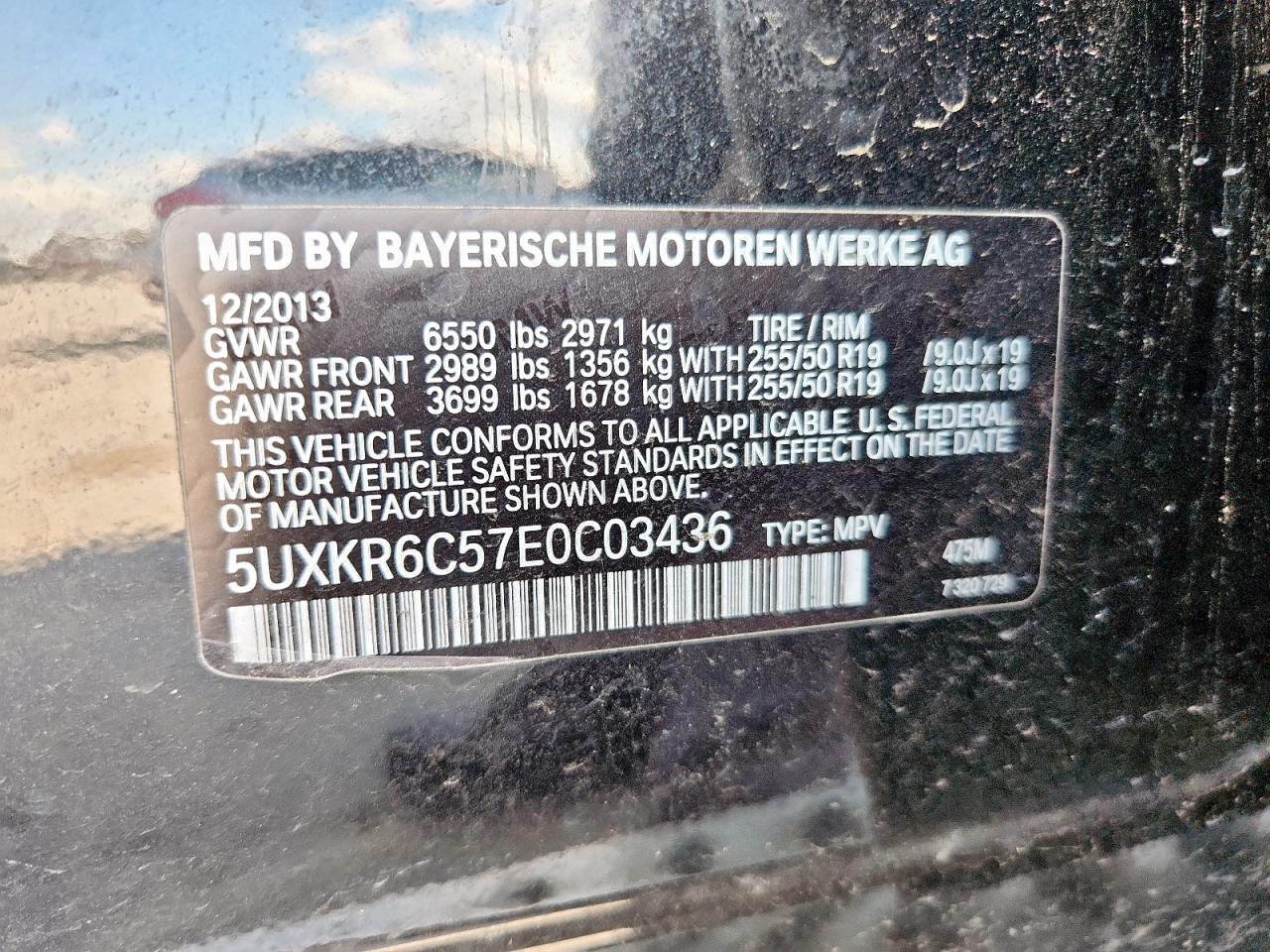 2014 BMW X5 xDrive50I VIN: 5UXKR6C57E0C03436 Lot: 85749305