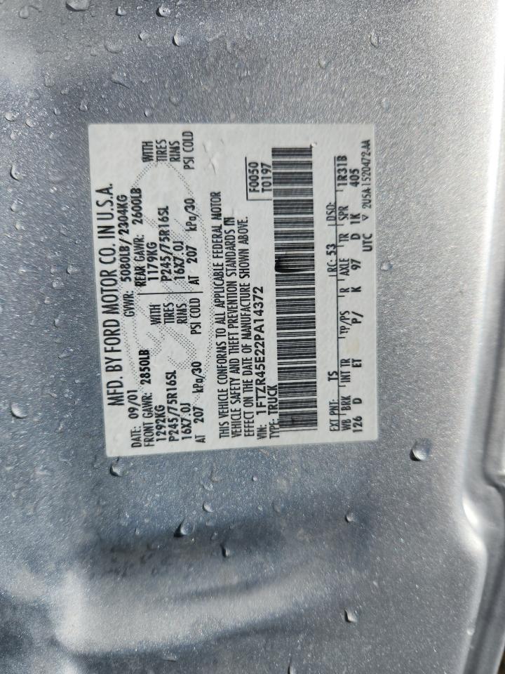 2002 Ford Ranger Super Cab VIN: 1FTZR45E22PA14372 Lot: 90077235