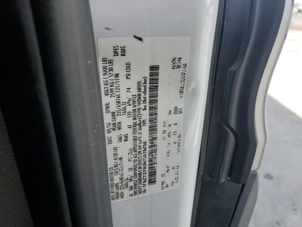 2017 Ford Transit T-350 VIN: 1FBZX2YM0HKA18458 Lot: 86607895