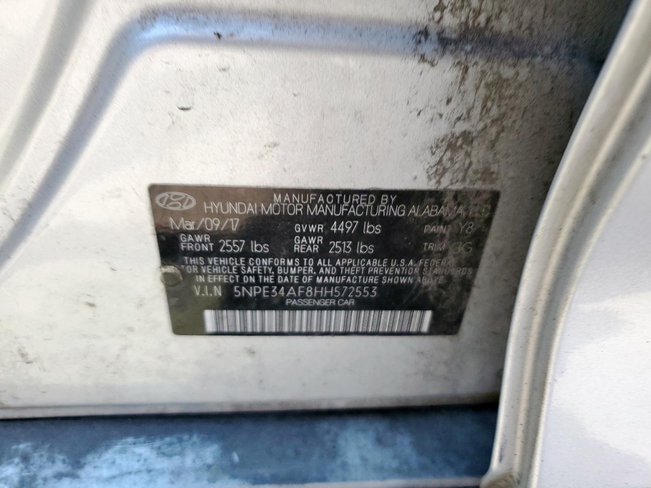 2017 Hyundai Sonata Sport VIN: 5NPE34AF8HH572553 Lot: 81942245