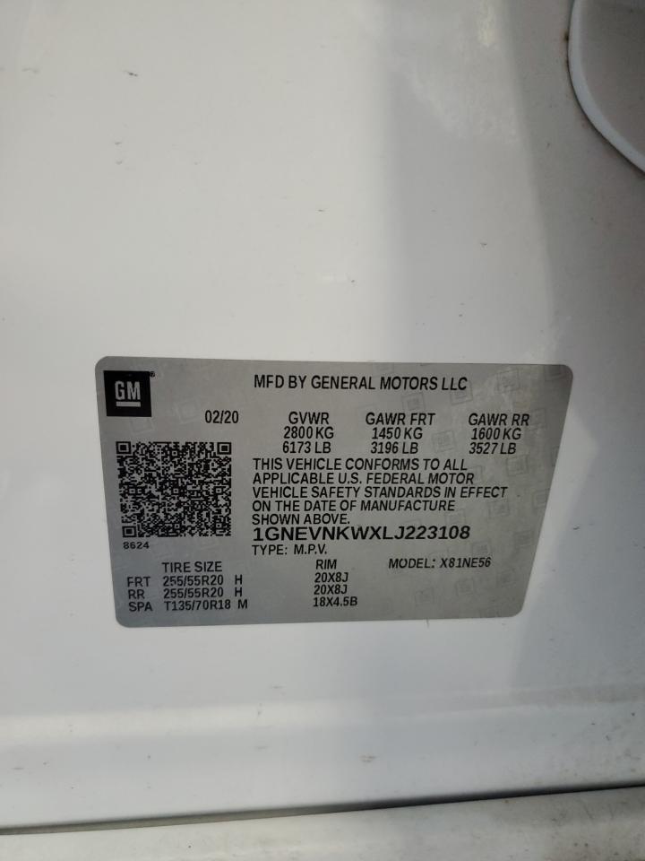 2020 Chevrolet Traverse High Country VIN: 1GNEVNKWXLJ223108 Lot: 85896305