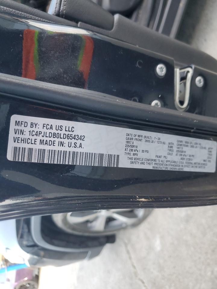 2020 Jeep Cherokee Limited VIN: 1C4PJLDB0LD654342 Lot: 90911645