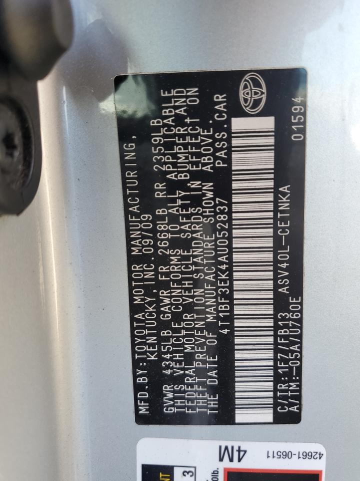 2010 Toyota Camry Base VIN: 4T1BF3EK4AU052837 Lot: 85325885