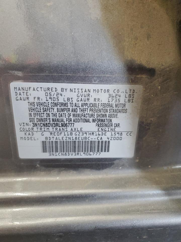 2024 Nissan Versa S VIN: 3N1CN8DV3RL906777 Lot: 84428665