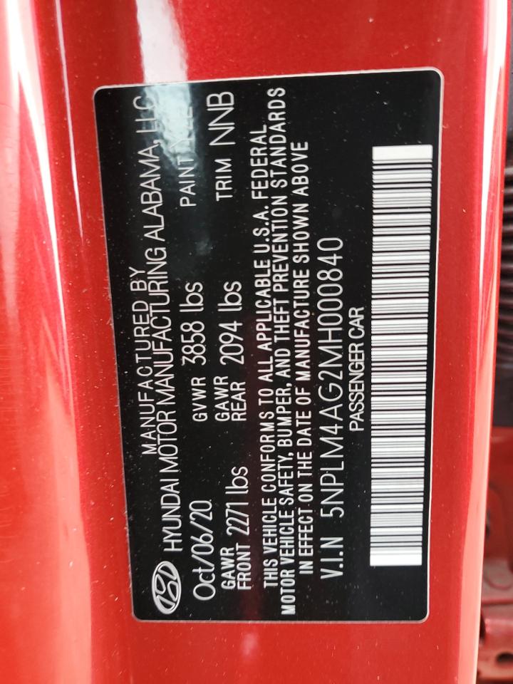 2021 Hyundai Elantra Sel VIN: 5NPLM4AG2MH000840 Lot: 86447155