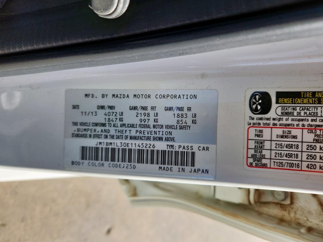 2014 Mazda 3 Touring VIN: JM1BM1L30E1145226 Lot: 90292775