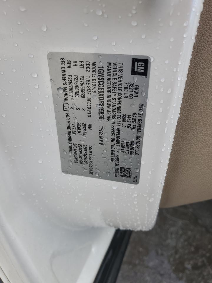 2013 Chevrolet Tahoe C1500 Ltz VIN: 1GNSCCE0XDR215856 Lot: 89640045