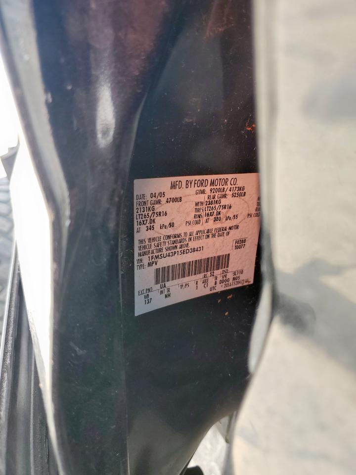 2005 Ford Excursion Limited VIN: 1FMSU43P15ED38431 Lot: 84964975