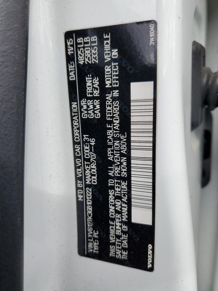 2016 Volvo S60 Premier VIN: LYV612TK3GB101322 Lot: 87085845