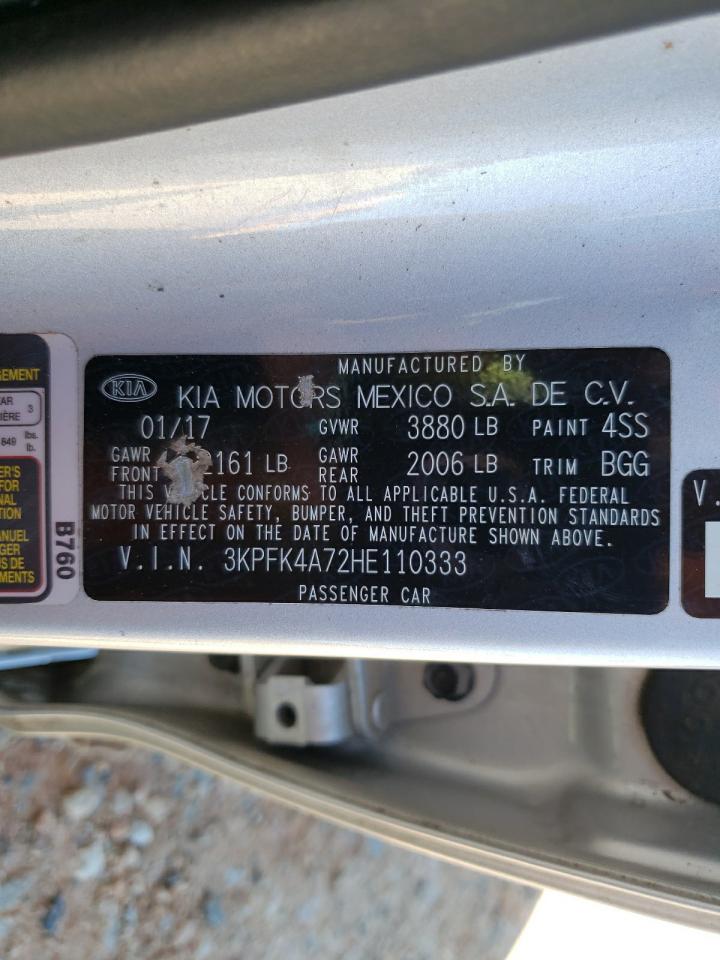 2017 Kia Forte Lx VIN: 3KPFK4A72HE110333 Lot: 82594525