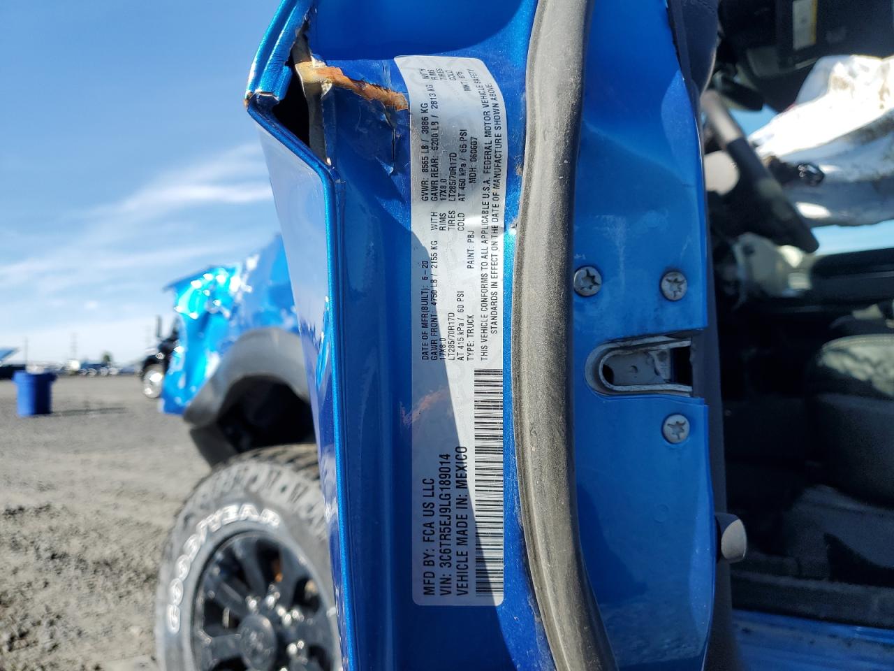 2020 Ram 2500 Powerwagon VIN: 3C6TR5EJ9LG189014 Lot: 87460675