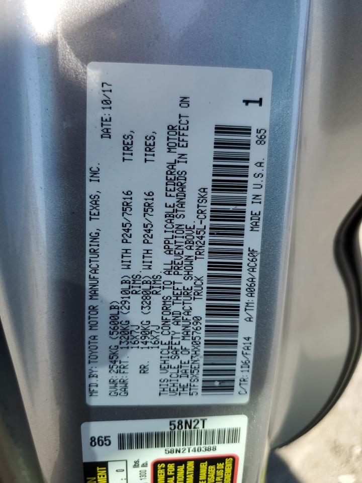 2017 Toyota Tacoma Access Cab VIN: 5TFSX5EN3HX057690 Lot: 87403665