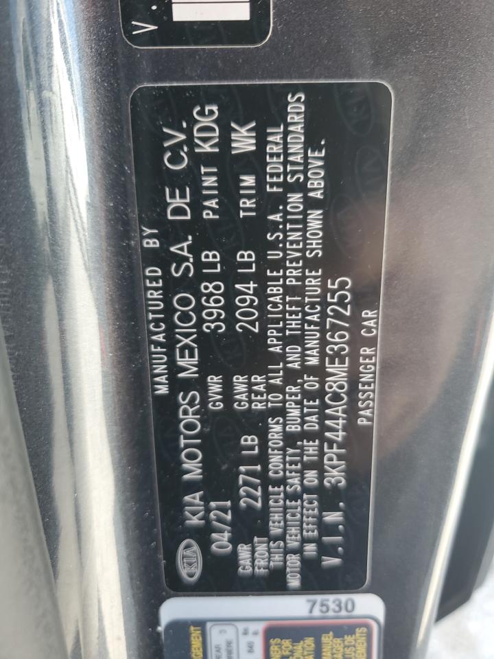 2021 Kia Forte Gt VIN: 3KPF44AC8ME367255 Lot: 82323755