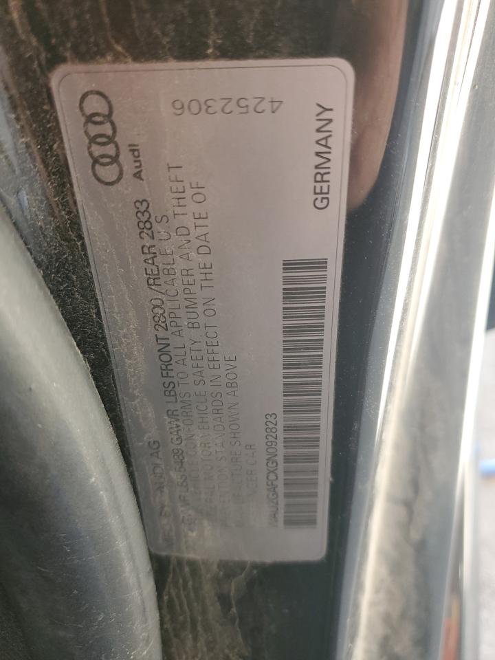2016 Audi A7 Prestige VIN: WAU2GAFCXGN092823 Lot: 86286585