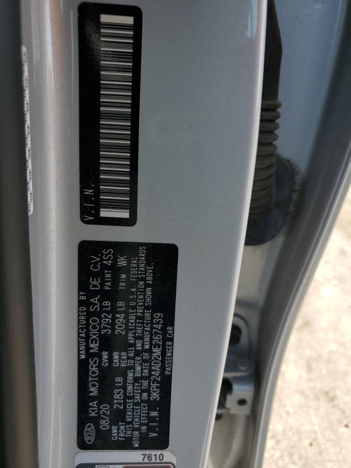2021 Kia Forte Fe VIN: 3KPF24AD2ME267439 Lot: 85266665