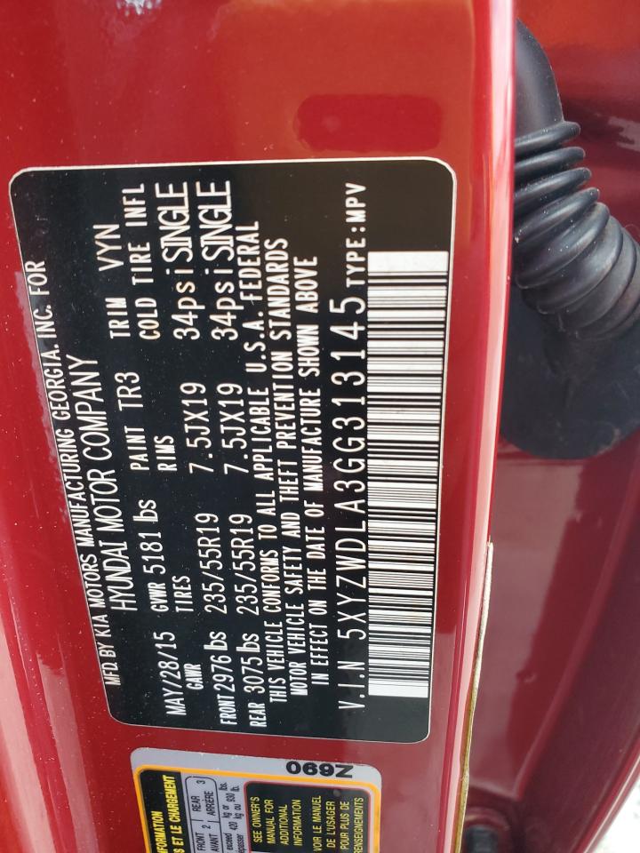 2016 Hyundai Santa Fe Sport VIN: 5XYZWDLA3GG313145 Lot: 85717215