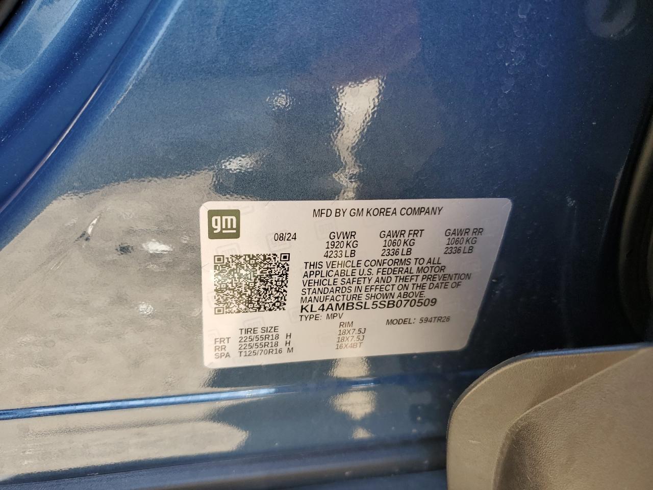 2025 Buick Encore Gx Preferred VIN: KL4AMBSL5SB070509 Lot: 84610685