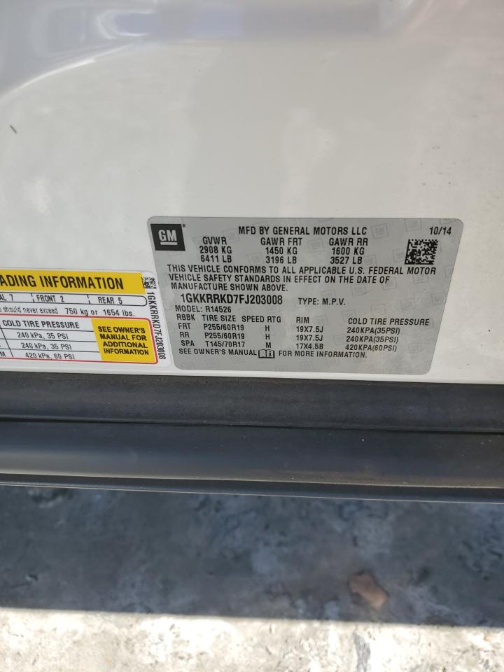 2015 GMC Acadia Slt-1 VIN: 1GKKRRKD7FJ203008 Lot: 90923625