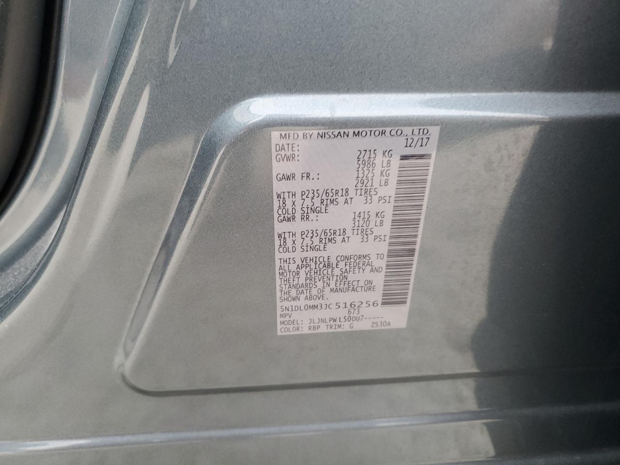 2018 Infiniti Qx60 VIN: 5N1DL0MM3JC516256 Lot: 89717025