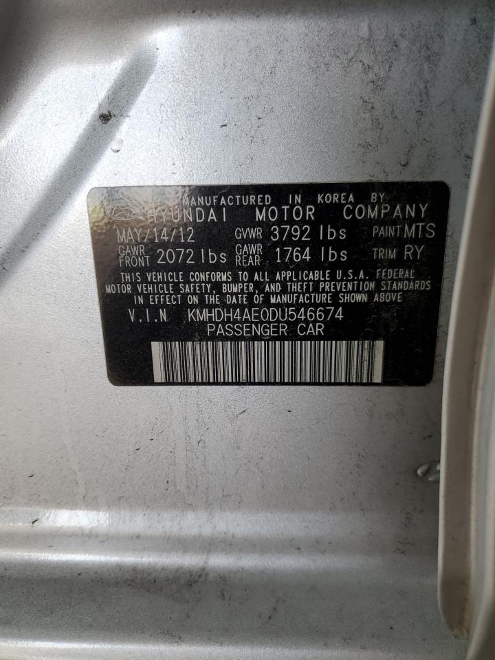 2013 Hyundai Elantra Gls VIN: KMHDH4AE0DU546674 Lot: 86106535