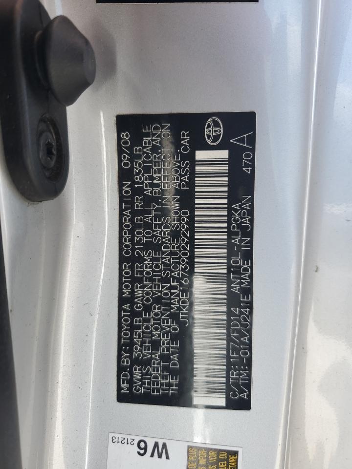 2009 Toyota Scion Tc VIN: JTKDE167390292990 Lot: 82179005