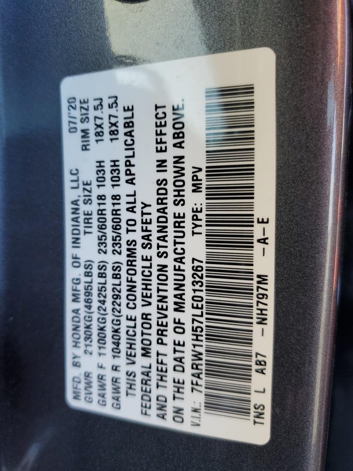 2020 Honda Cr-V Ex VIN: 7FARW1H57LE013267 Lot: 90717235