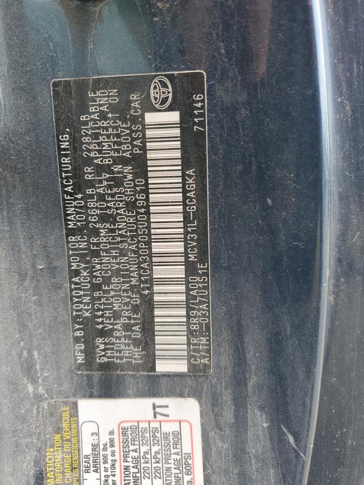 2005 Toyota Camry Solara Se VIN: 4T1CA30P05U049610 Lot: 81770135