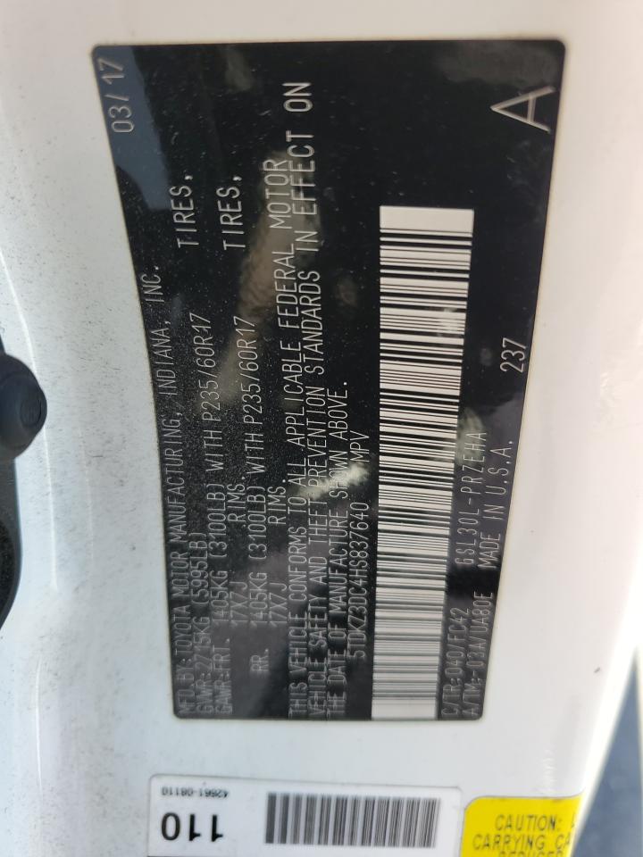 2017 Toyota Sienna Le VIN: 5TDKZ3DC4HS837640 Lot: 90667025