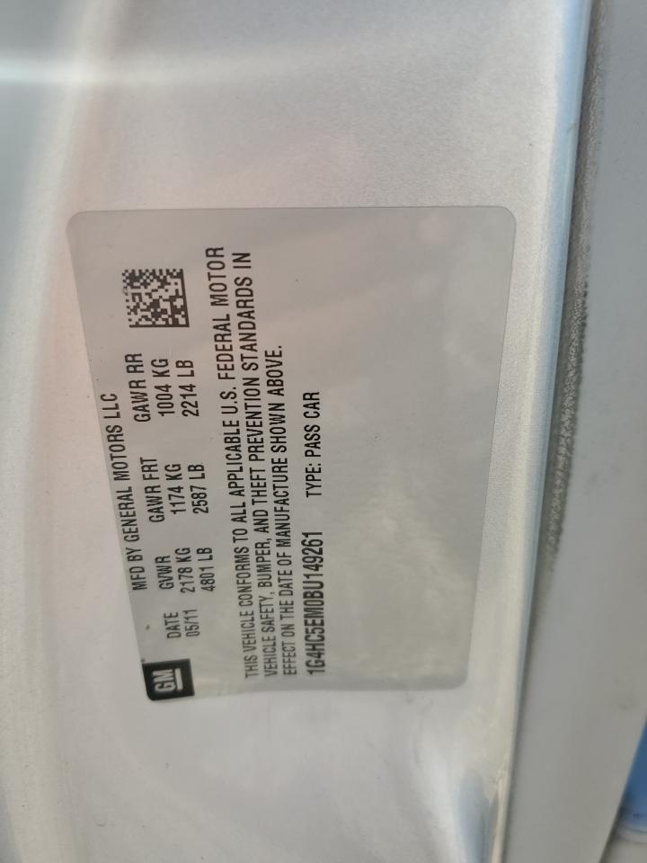 2011 Buick Lucerne Cxl VIN: 1G4HC5EM0BU149261 Lot: 85594075