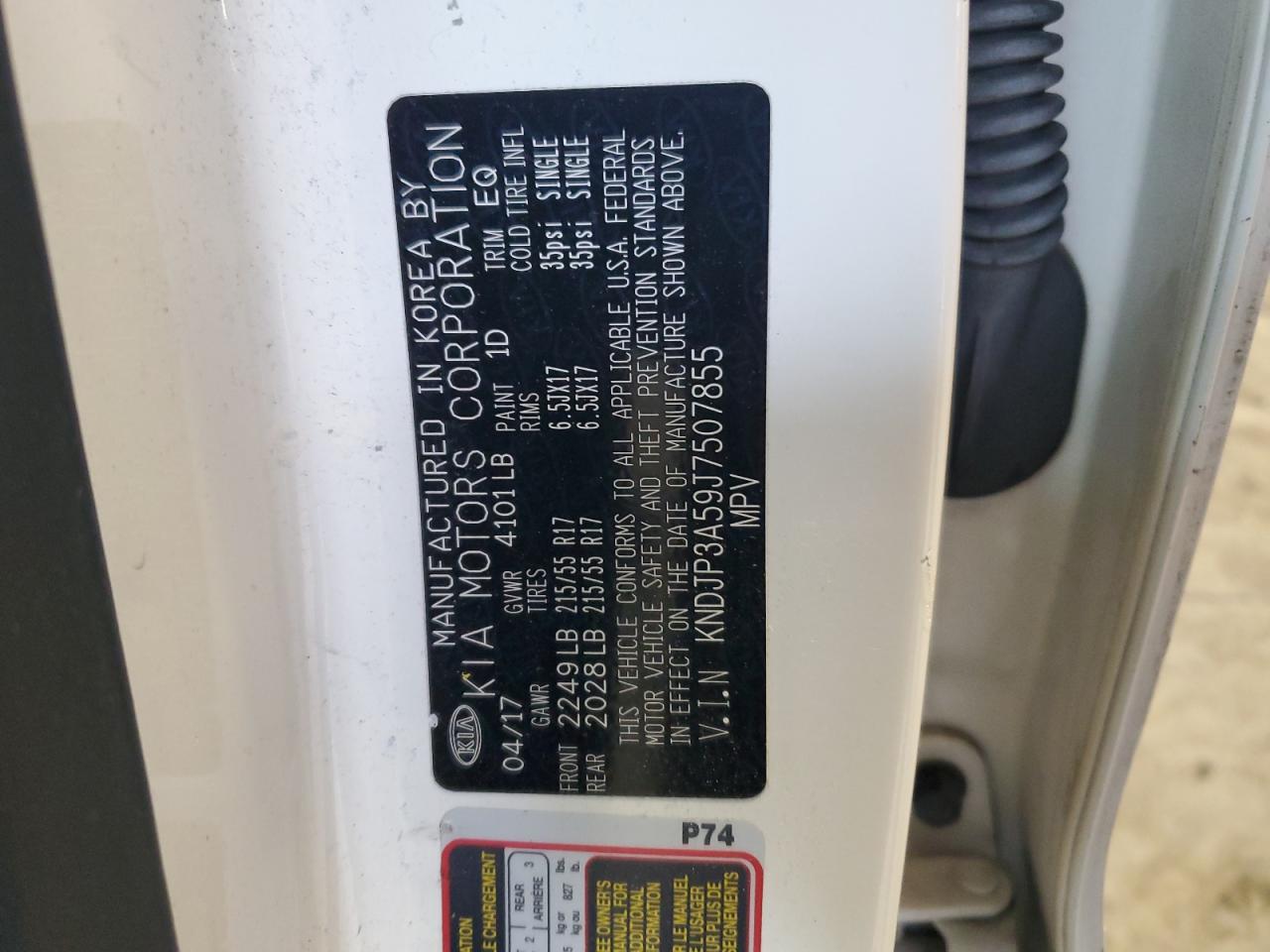 2018 Kia Soul + VIN: KNDJP3A59J7507855 Lot: 86280215