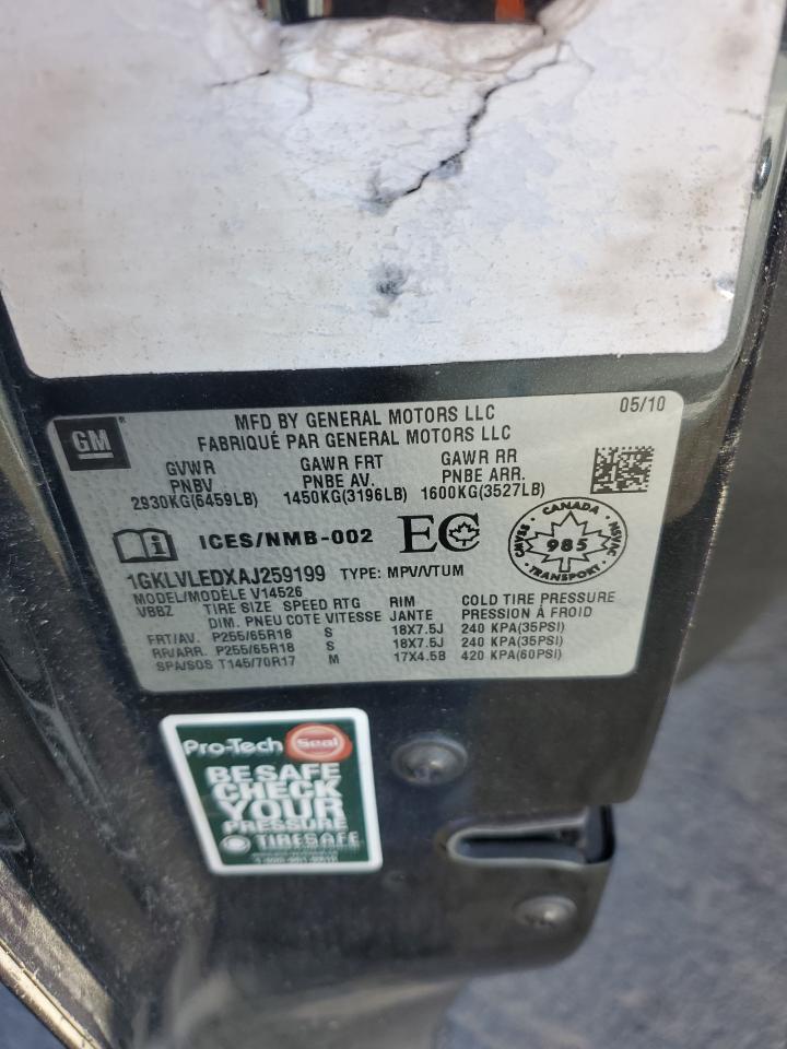 2010 GMC Acadia Sle VIN: 1GKLVLEDXAJ259199 Lot: 86459605