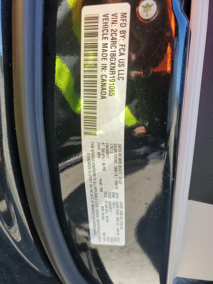 2022 Chrysler Pacifica Touring L VIN: 2C4RC1BGXNR191065 Lot: 90016685