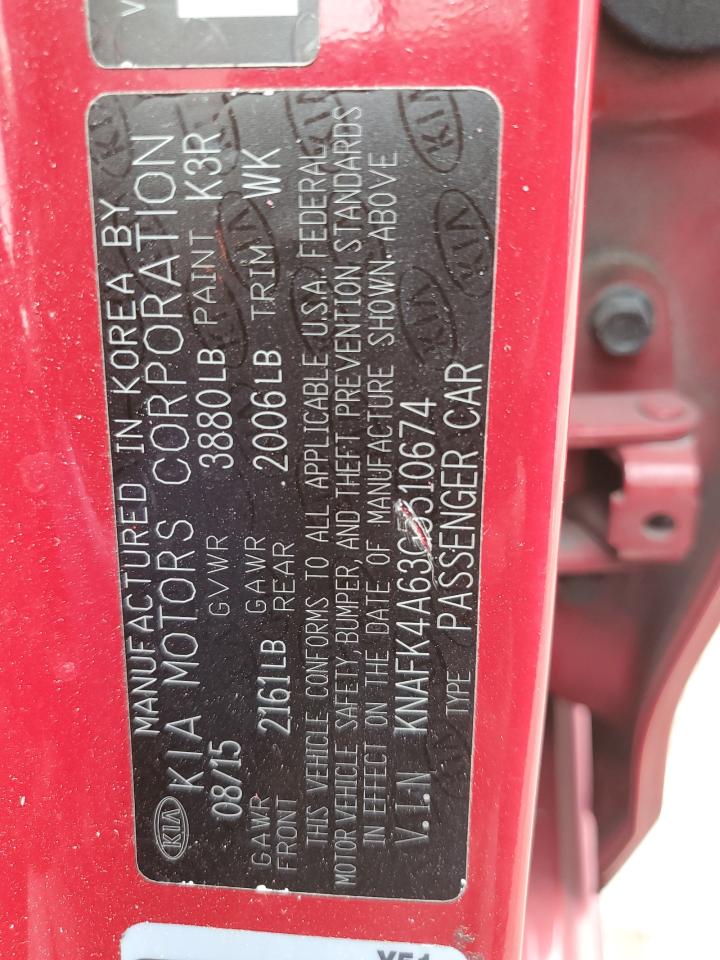 2016 Kia Forte Lx VIN: KNAFK4A63G5510674 Lot: 90432625