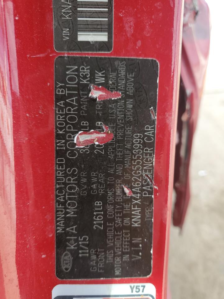 2016 Kia Forte Lx VIN: KNAFX4A62G5553999 Lot: 82405435