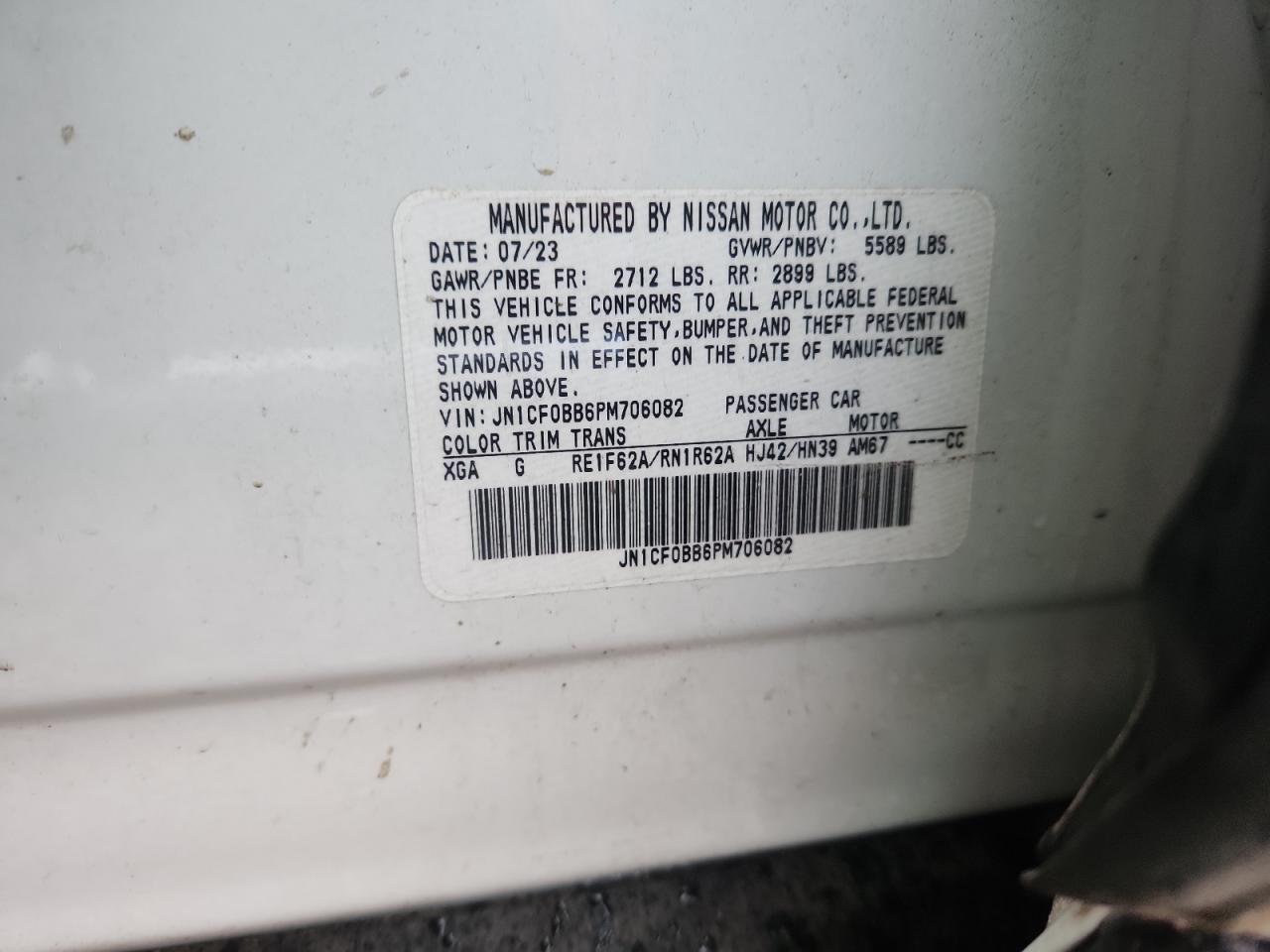 2023 Nissan Ariya Engage VIN: JN1CF0BB6PM706082 Lot: 90437935