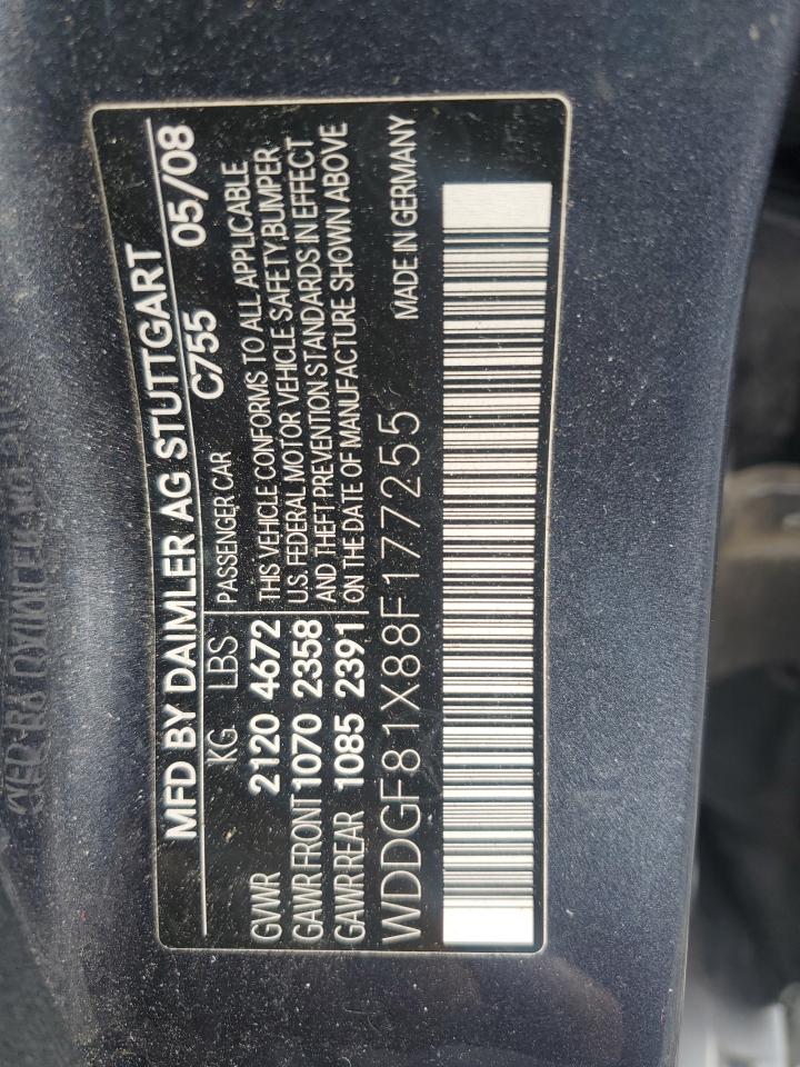 2008 Mercedes-Benz C 300 4Matic VIN: WDDGF81X88F177255 Lot: 85900595