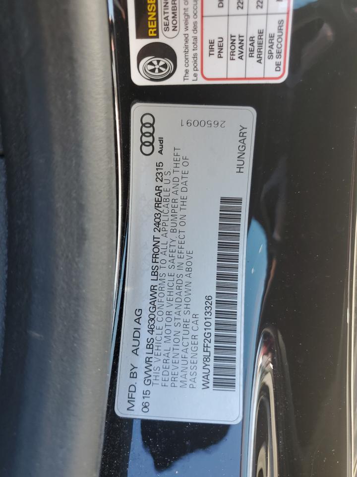 2016 Audi A3 Premium Plus S-Line VIN: WAUY8LFF2G1013326 Lot: 84253095