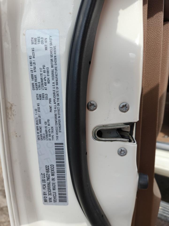 2022 Ram 3500 Longhorn VIN: 3C63RRNL7NG216822 Lot: 85341215