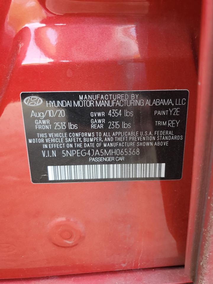 2021 Hyundai Sonata Se VIN: 5NPEG4JA5MH065368 Lot: 84892195