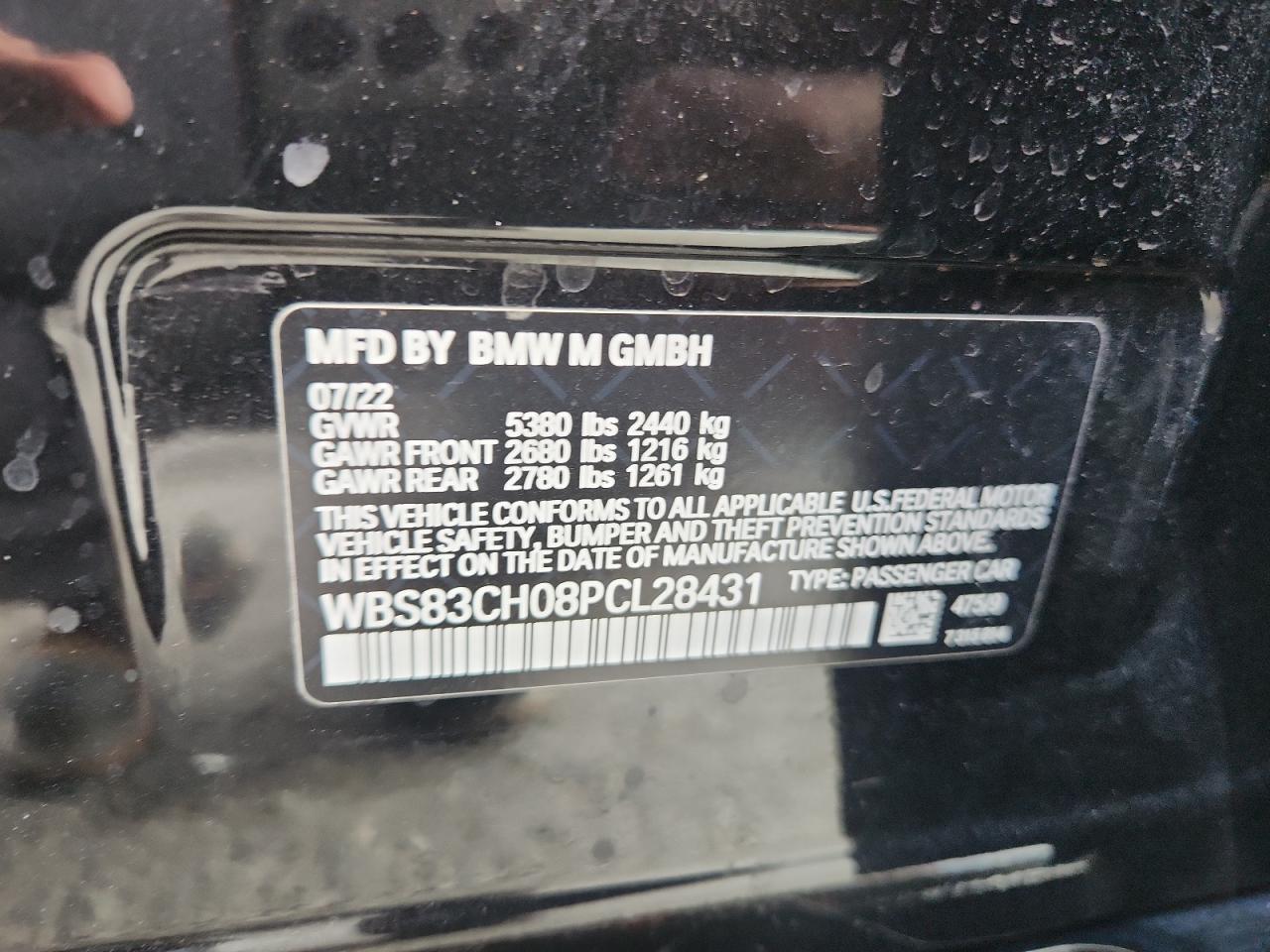 2023 BMW M5 VIN: WBS83CH08PCL28431 Lot: 82335925