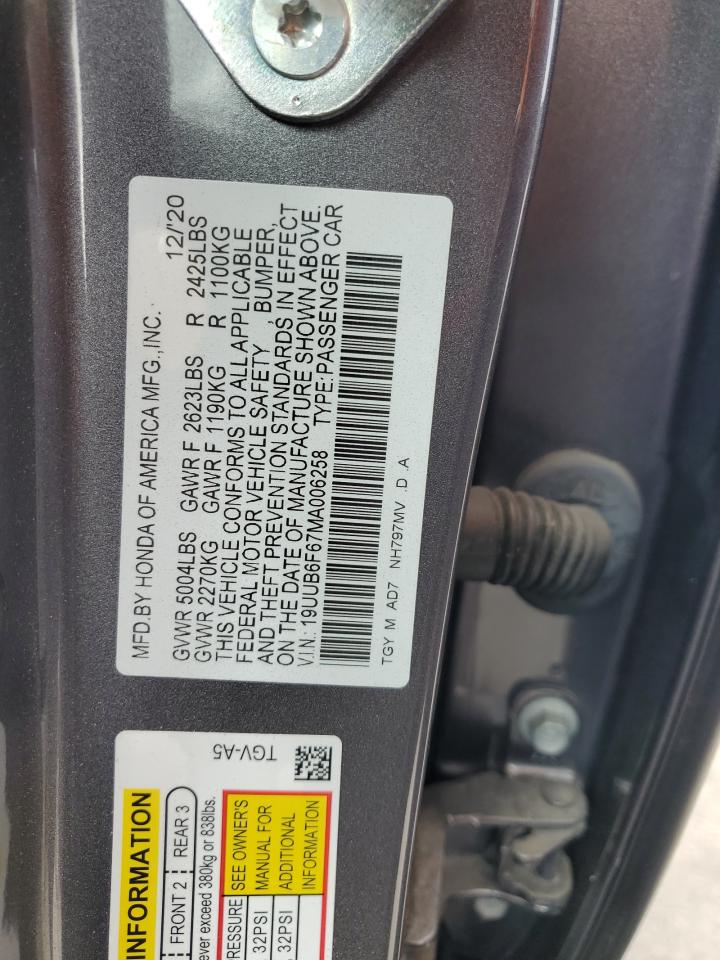 2021 Acura Tlx Advance VIN: 19UUB6F67MA006258 Lot: 84945945