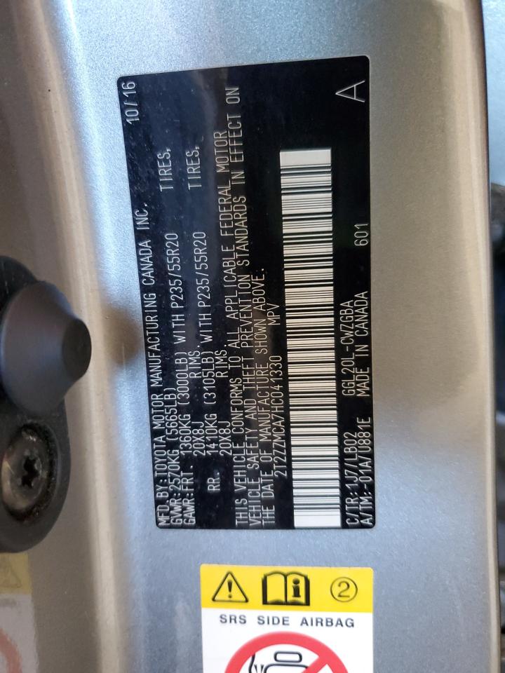 2017 Lexus Rx 350 Base VIN: 2T2ZZMCA7HC041330 Lot: 87080225