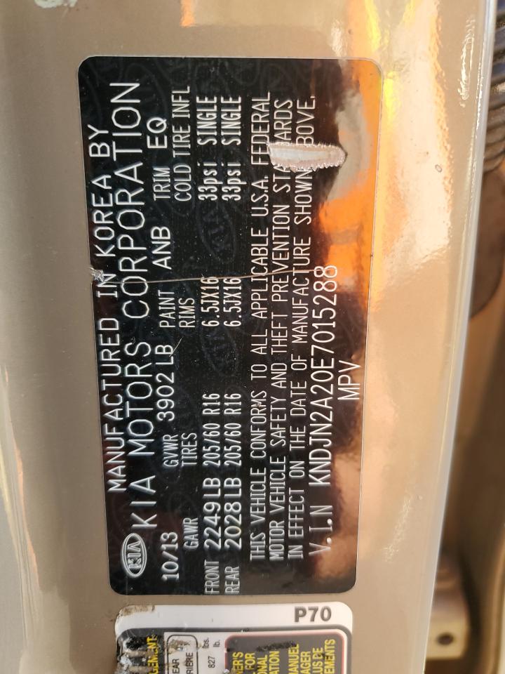 2014 Kia Soul VIN: KNDJN2A20E7015288 Lot: 82443745