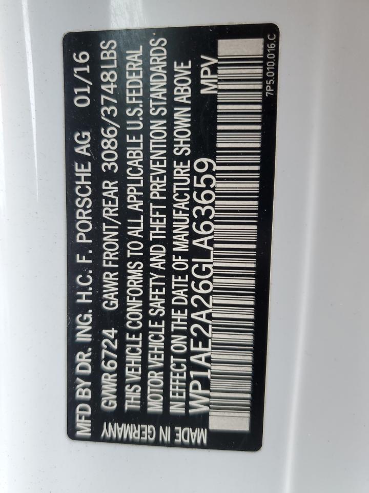 2016 Porsche Cayenne Se Hybrid VIN: WP1AE2A26GLA63659 Lot: 85764275