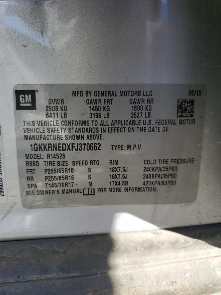 2015 GMC Acadia Sle VIN: 1GKKRNEDXFJ370662 Lot: 89437925