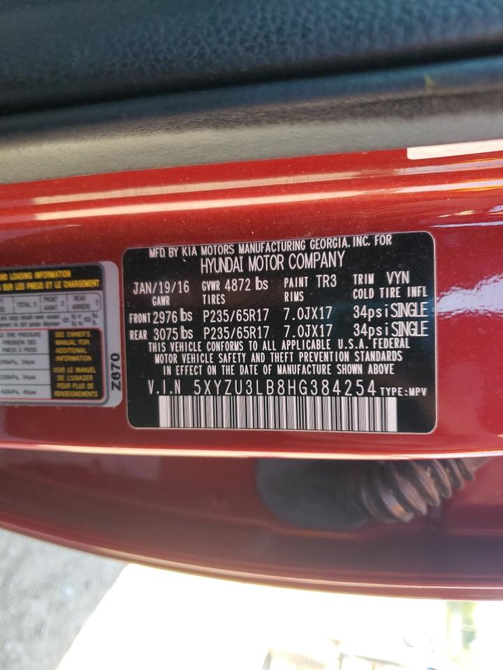 2017 Hyundai Santa Fe Sport VIN: 5XYZU3LB8HG384254 Lot: 86228515