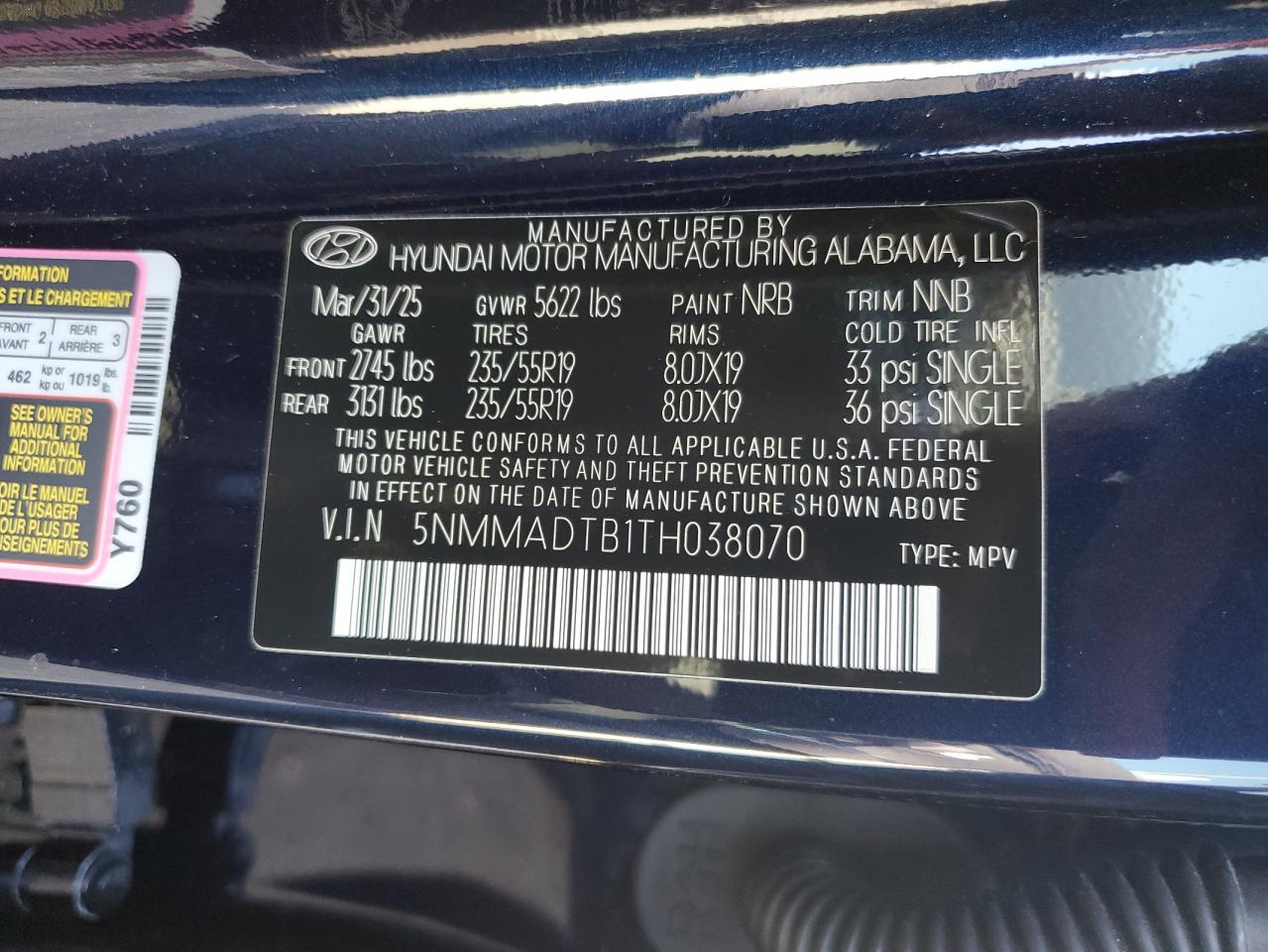 2026 Genesis Gv70 Base VIN: 5NMMADTB1TH038070 Lot: 86820125