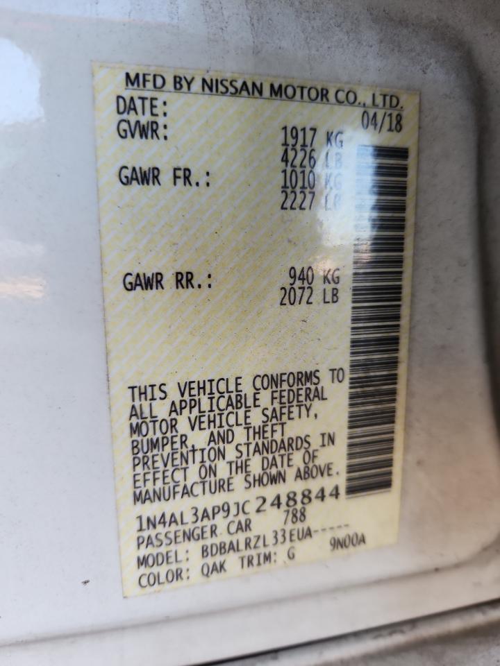 2018 Nissan Altima 2.5 VIN: 1N4AL3AP9JC248844 Lot: 85867885